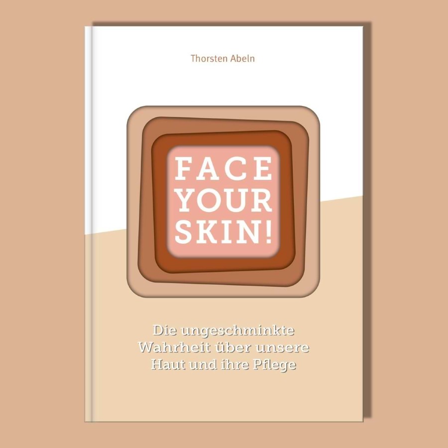 Hautbuch Face your Skin mit Wissenswertem über unsere Haut und deren Pflege, farbiger Hintergrund