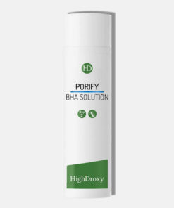100ml bottle of HighDroxy Porify BHA Solution against gray background